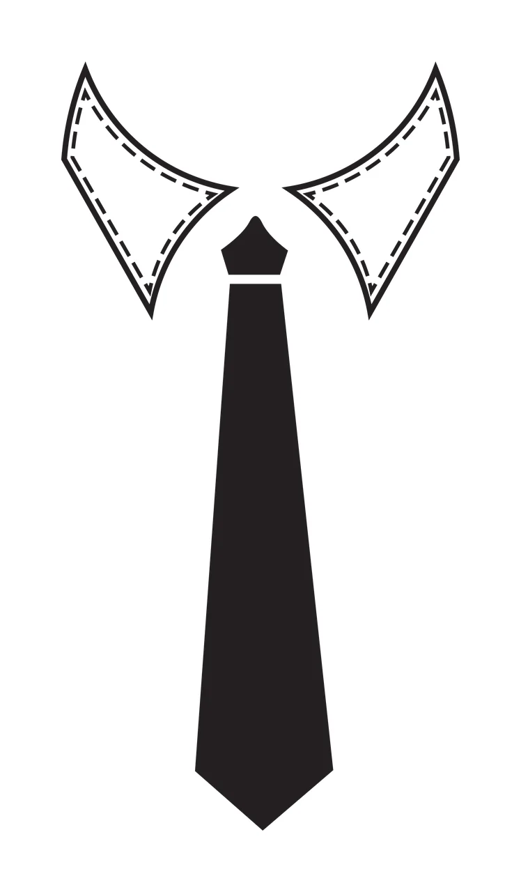 Shirt Collar And Necktie Graphic In A Simple clothing black