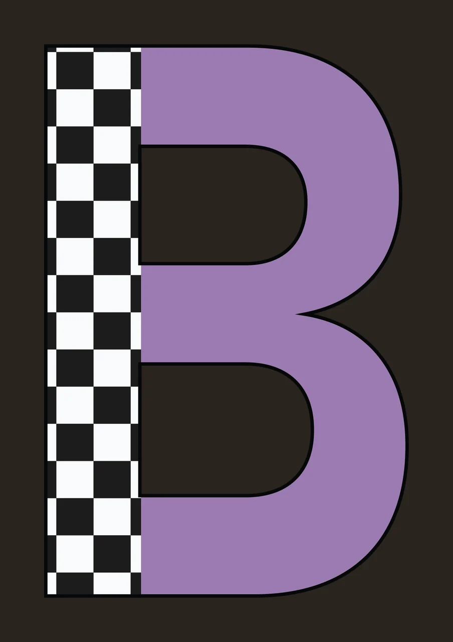 Can Glass Wrap Letter B Checkerboard Pattern Icon contrast preview thumbnail
