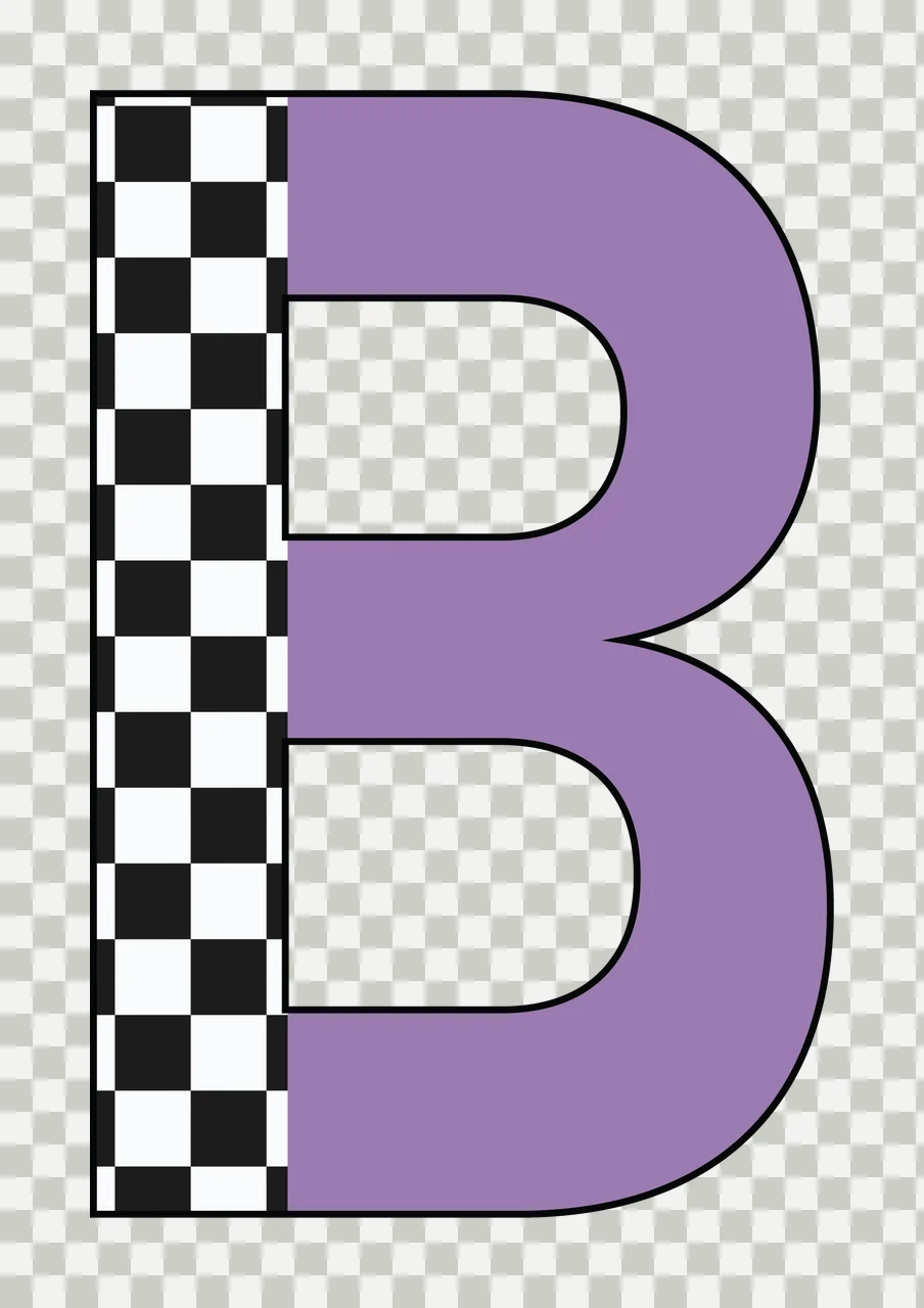 Can Glass Wrap Letter B Checkerboard Pattern Icon transparency and detail preview thumbnail