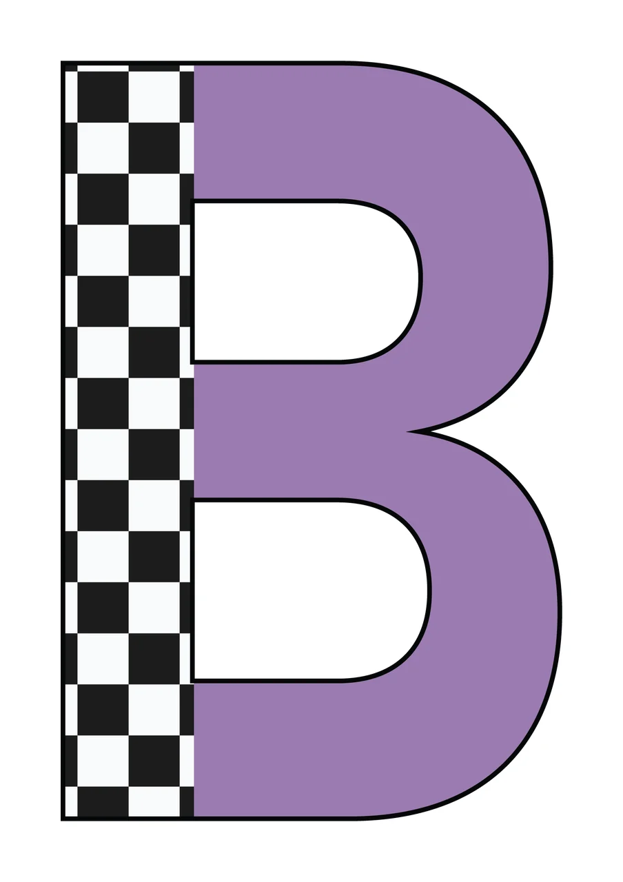 Can Glass Wrap Letter B Checkerboard Pattern Icon