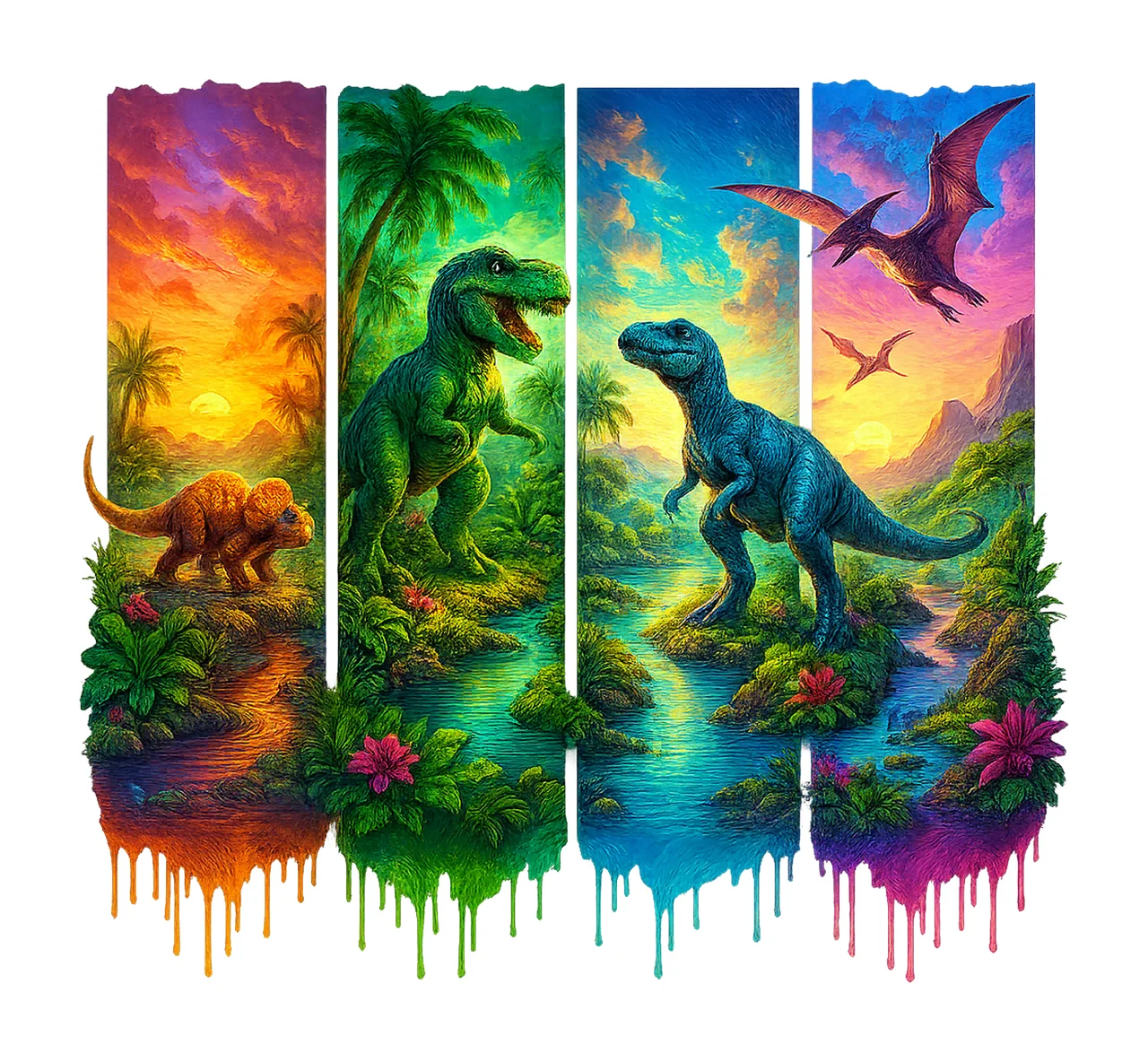 Dinosaur Jurassic Colorful Kids Rex Boys Sublimation Design