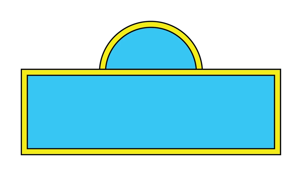 Sign Simple Black Silhouette Of A Road rectangular base semi circle