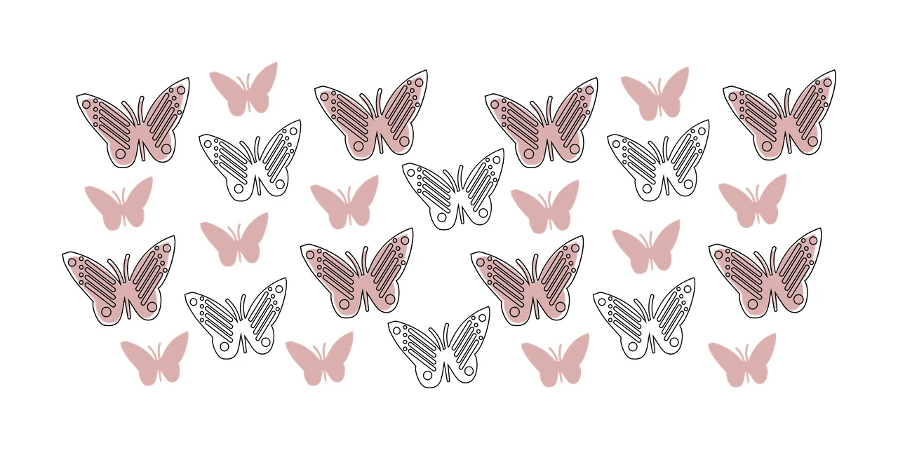 Can Glass Wrap Butterfly Silhouettes In Black butterflies fly