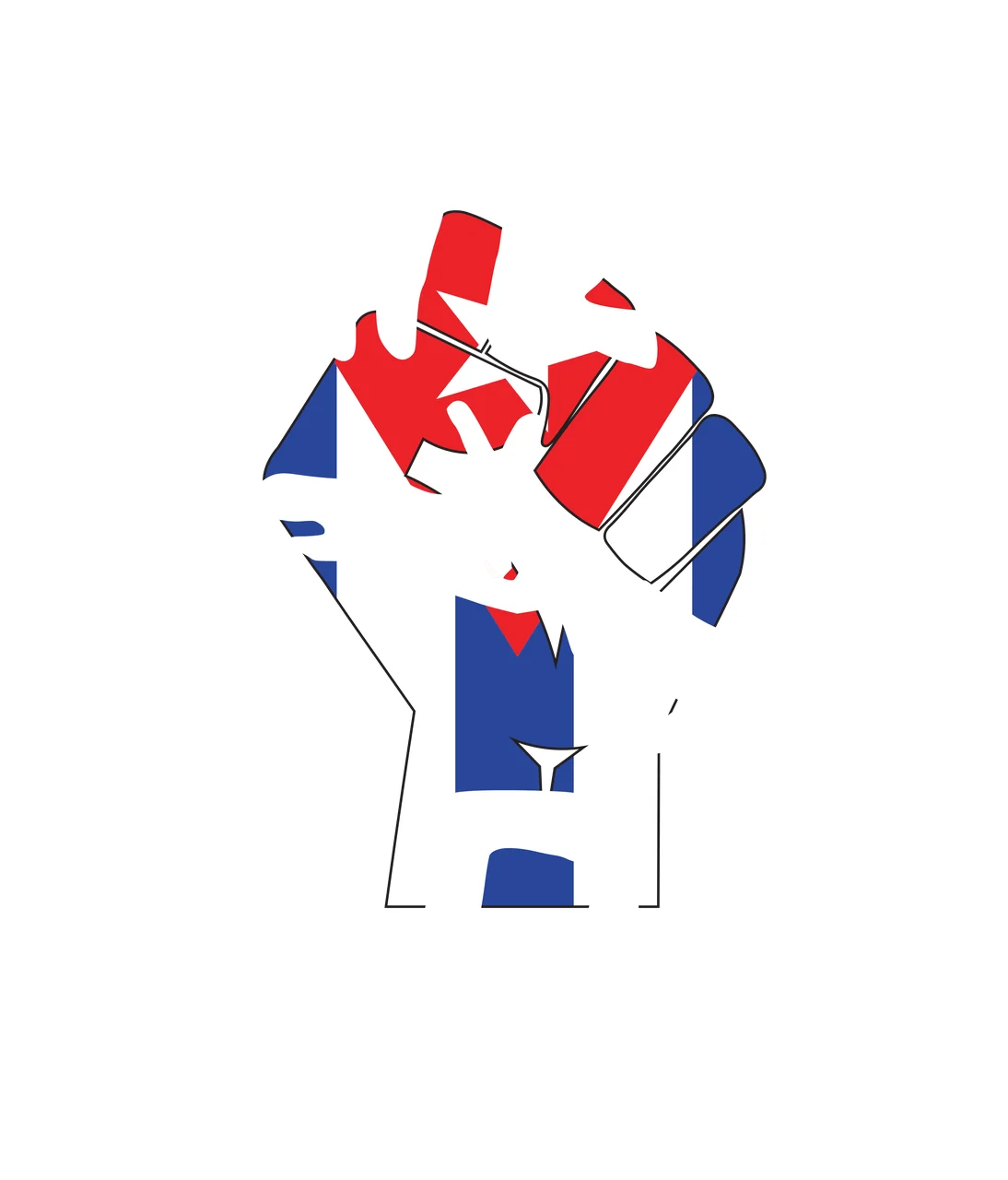 Patria Y Vida Raised Fist Graphic clenched black white protest