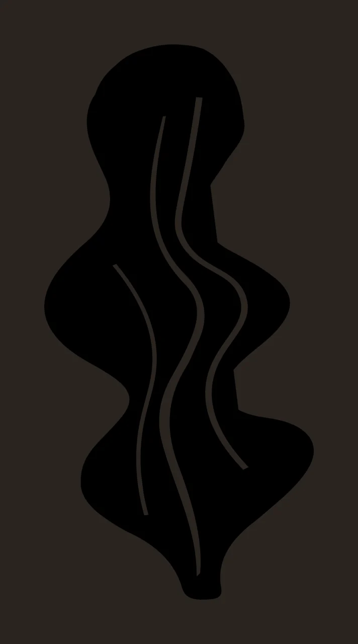 Black Silhouette Shape With Three Vertical Wavy White lines contrast preview thumbnail
