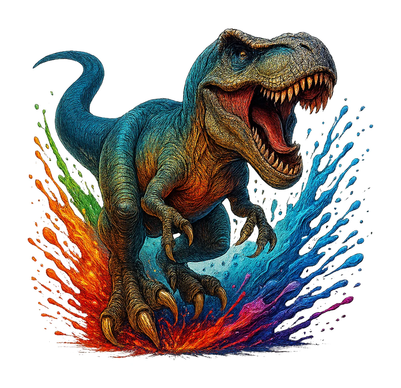 Rex Watercolor Sublimation Dinosaur Design Watercolor Dino