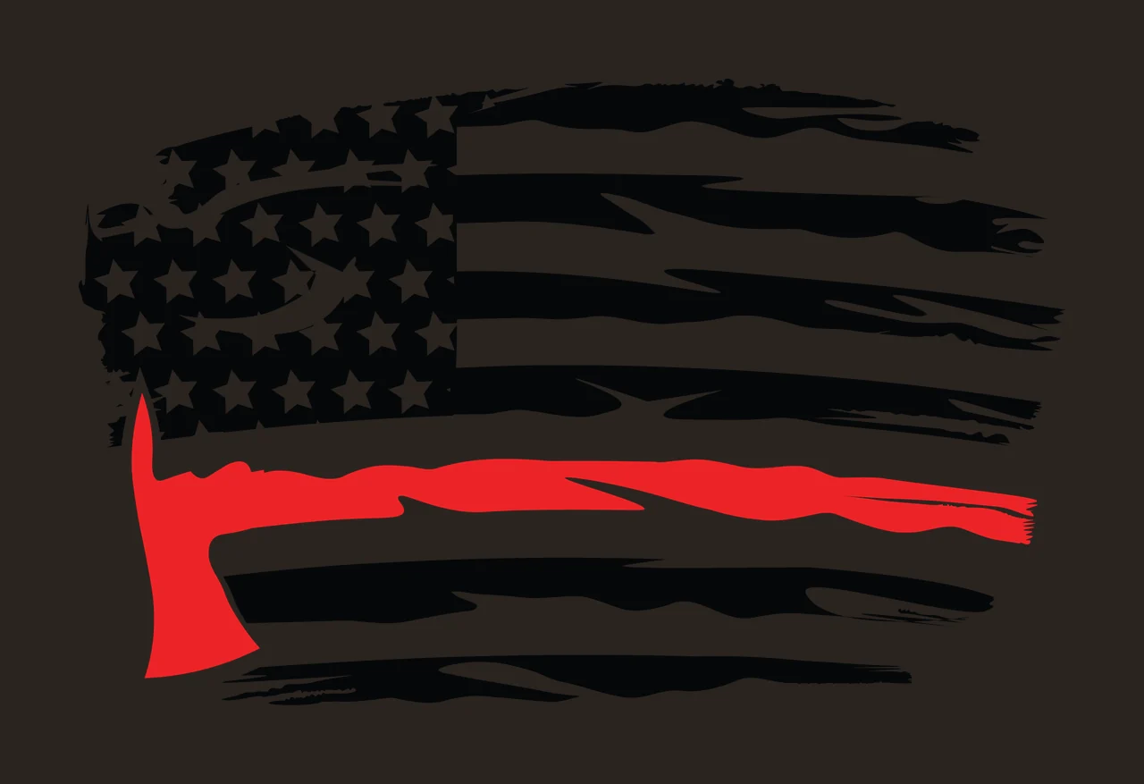 Flag Horizontal Distressed Graphic With A Black Silhouette axe contrast preview thumbnail