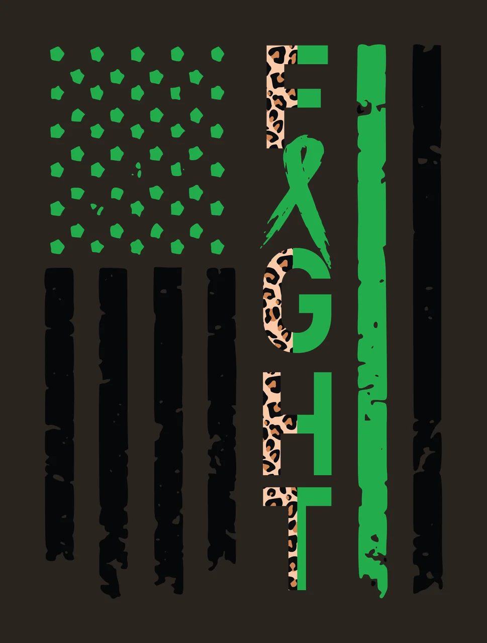 Fight Typography With Distressed Flag Pattern stripes stars contrast preview thumbnail