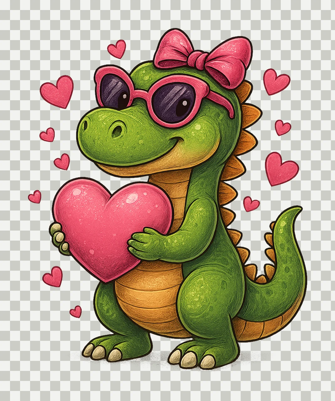 Valentine Rex Artwork Dinosaur Love Cute Dino Heart Design transparency and detail preview thumbnail