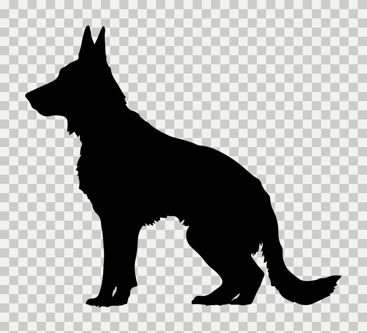 Dog Black Silhouette Of A Standing Facing white canine animal transparency and detail preview thumbnail