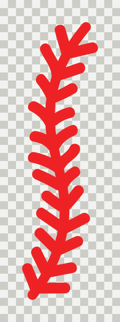 Curved Vertical Plant Stem With Alternating Paired Leaves silhouette transparency and detail preview thumbnail