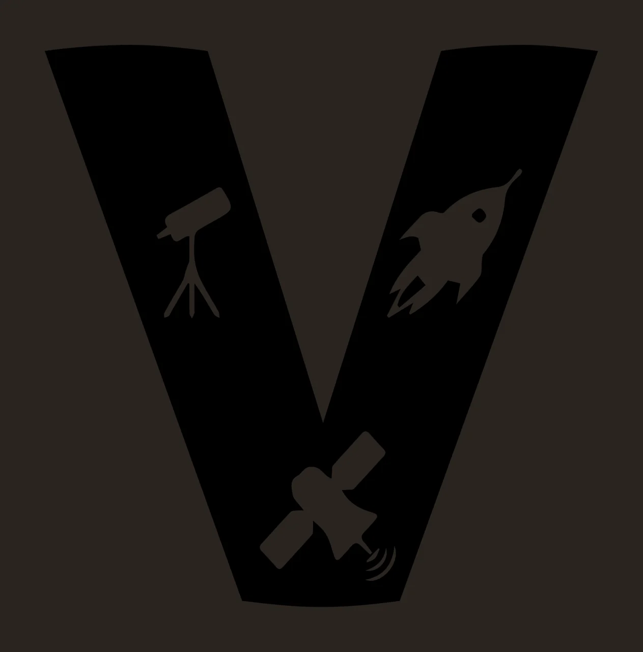 Space V Letter With Icons contrast preview thumbnail