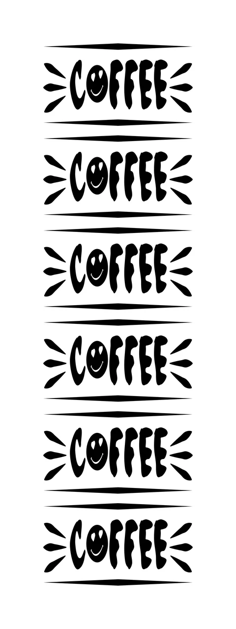 Coffee Text Repeating With Smile Faces and symbols smiley face