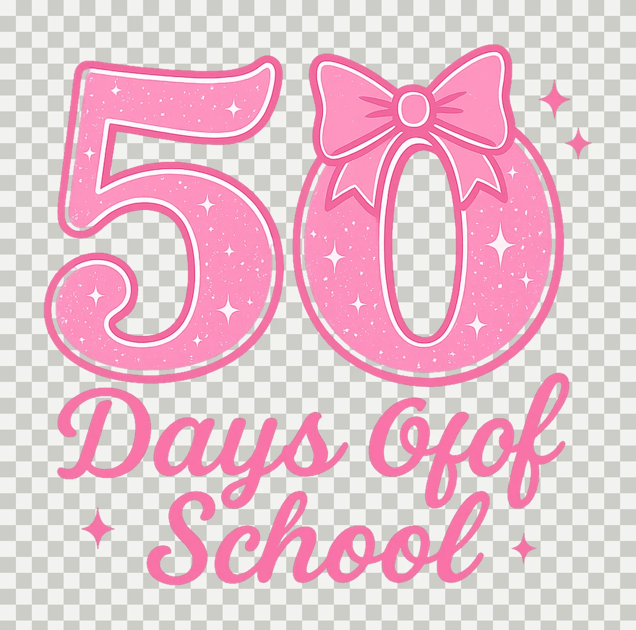 Happy 50th Day of School Retro Teacher Shirt Design Cute transparency and detail preview thumbnail
