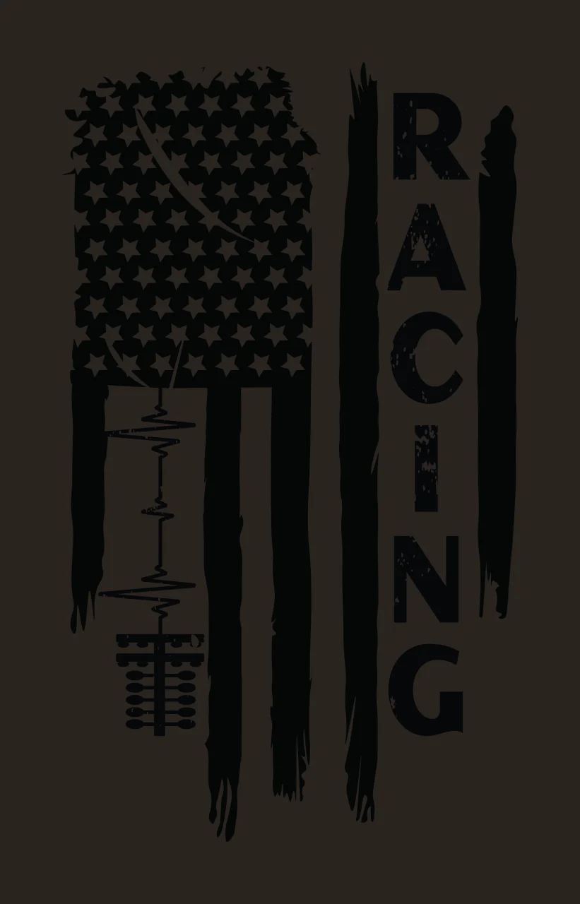 Flag Racing And Ekg Design stars lines distressed black white contrast preview thumbnail