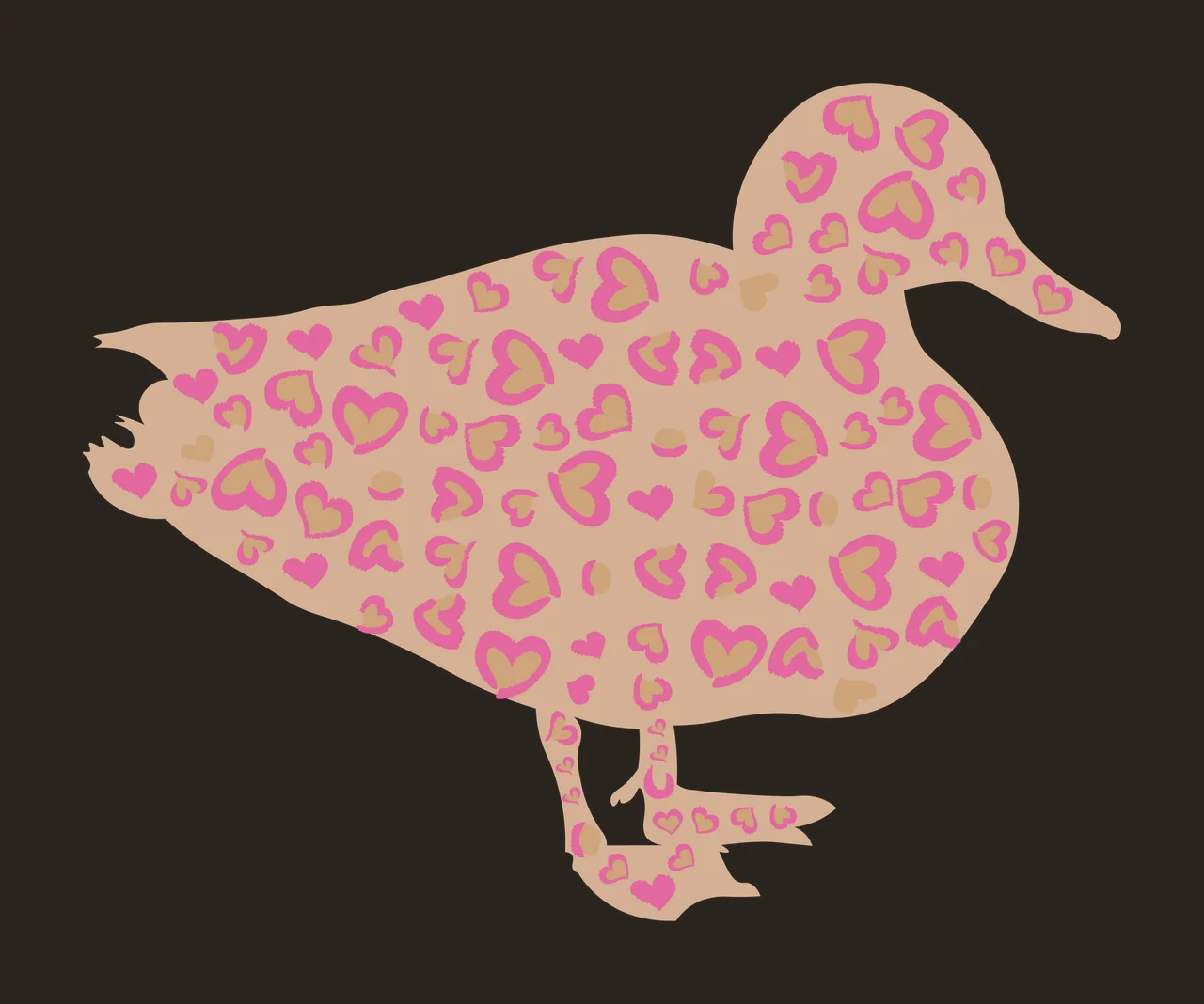 Duck Silhouette Profile Facing Right standing black bird animal contrast preview thumbnail