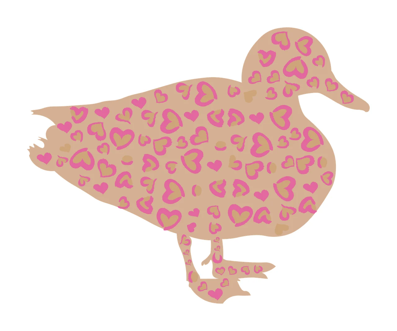 Duck Silhouette Profile Facing Right standing black bird animal