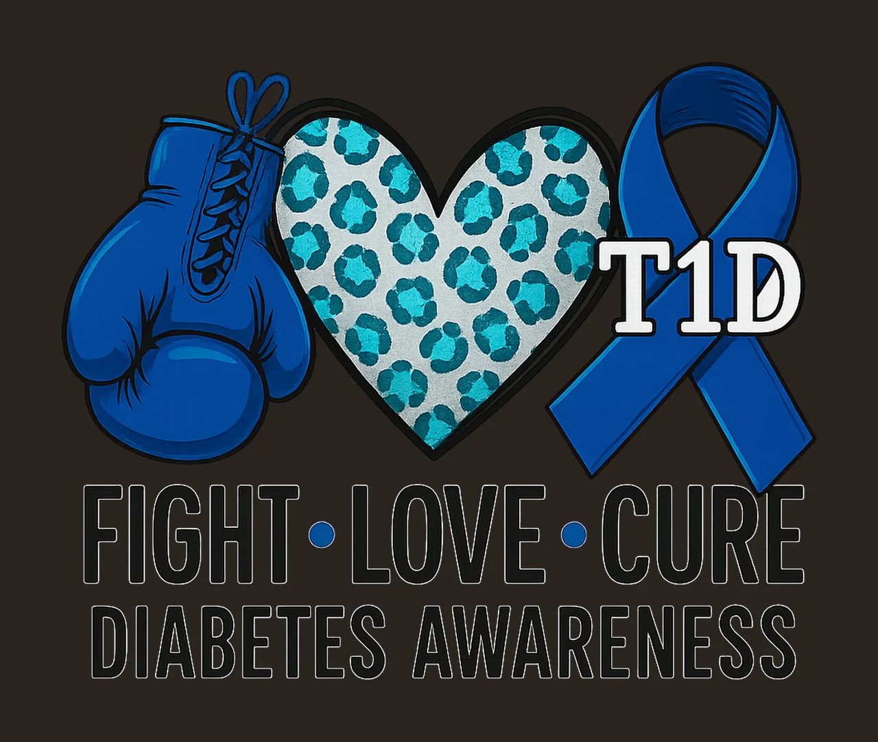 TYPE DIABETEs love cure TYPe DIABETEs type diabetes Warrior contrast preview thumbnail