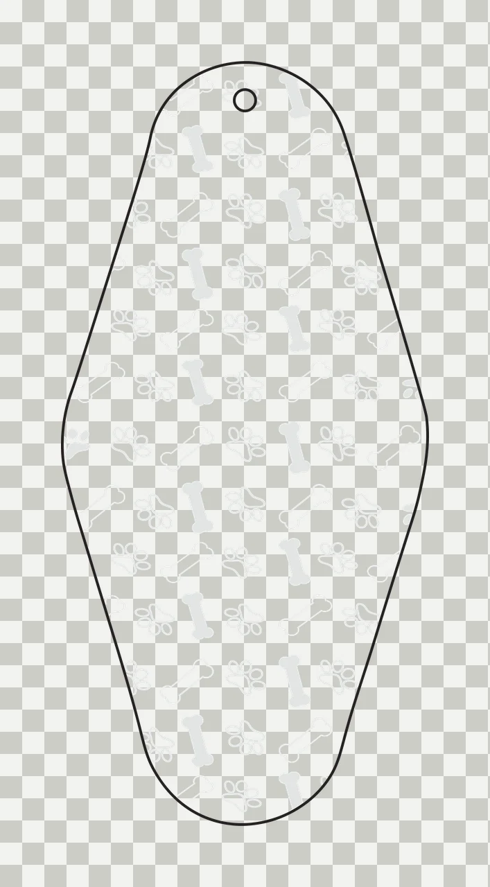 Classic Motel Keychain Paw Print And Bone Pattern repeating transparency and detail preview thumbnail