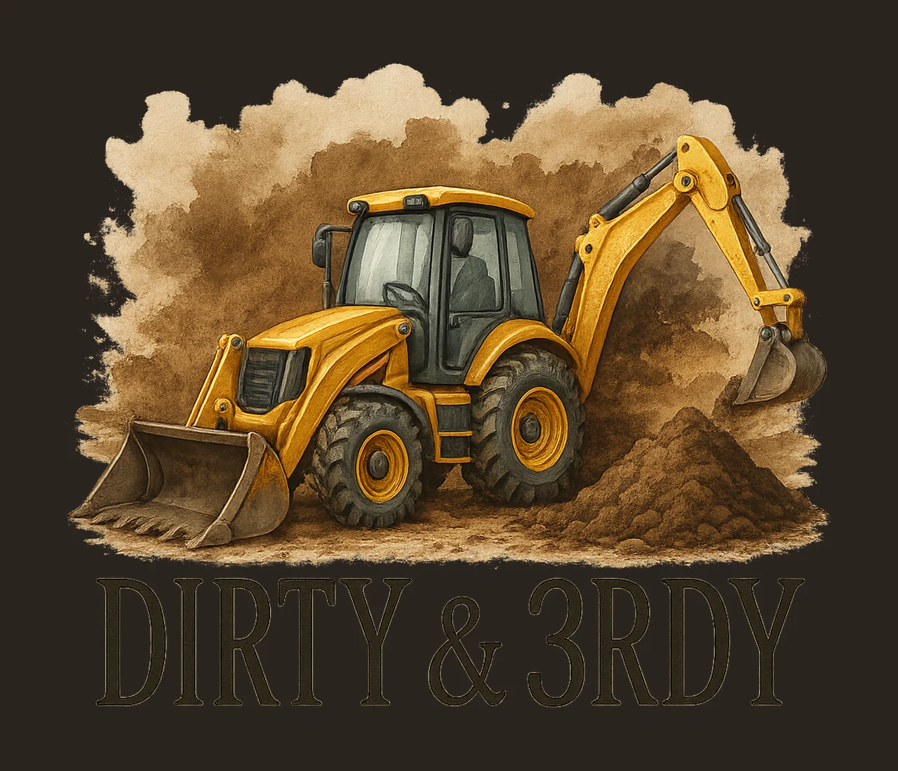 Dirty 3rdy Construction Birthday Excavator Sublimation contrast preview thumbnail