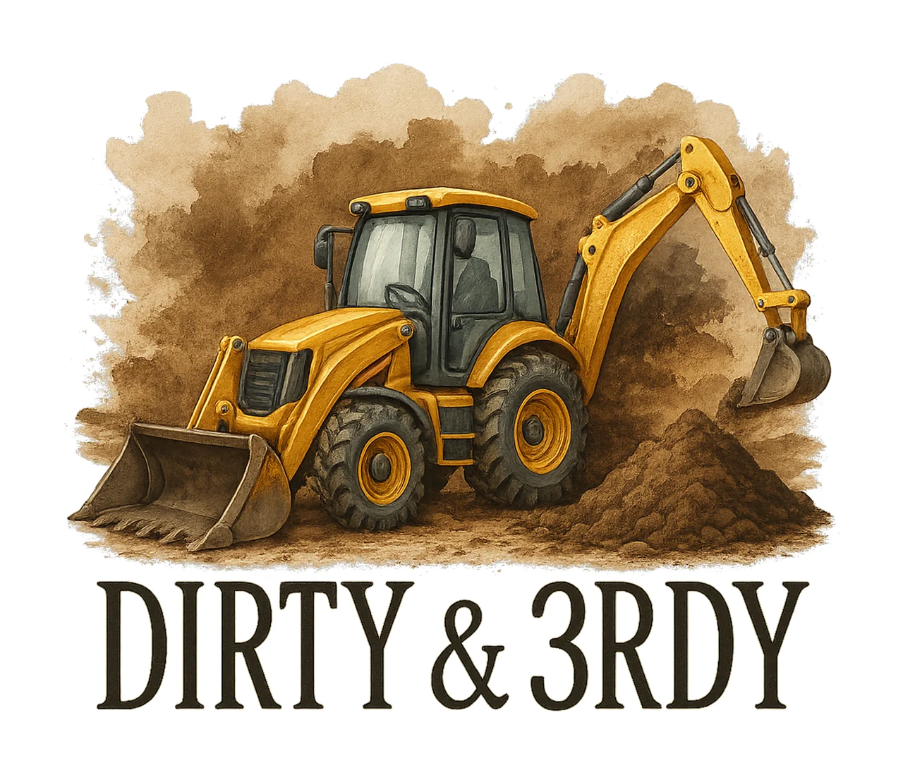 Dirty 3rdy Construction Birthday Excavator Sublimation