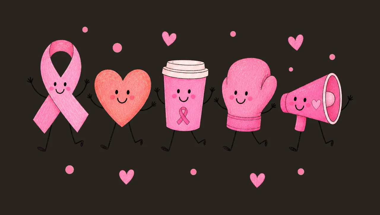 Trendy Breast Cancer Awareness Doodle Cute Variation A contrast preview thumbnail