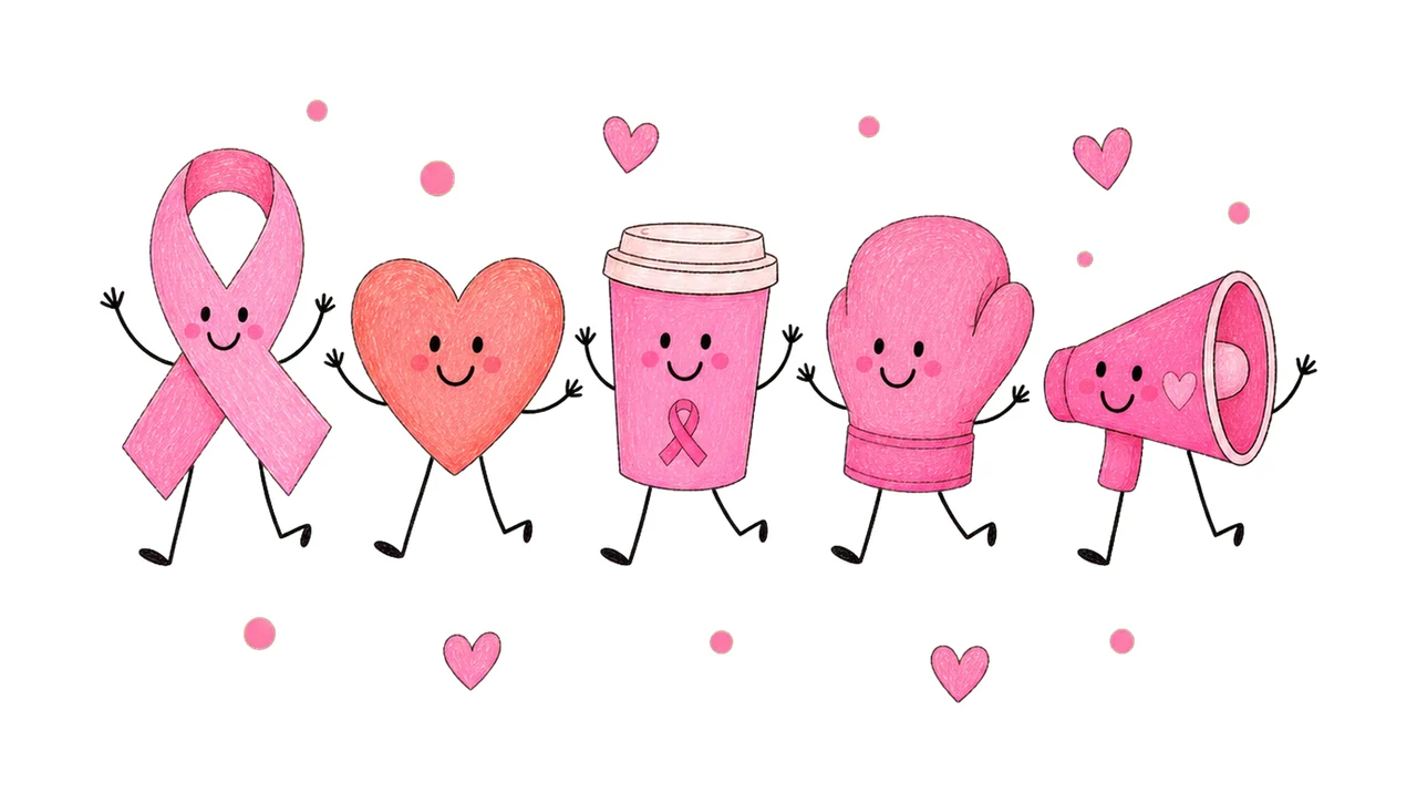 Trendy Breast Cancer Awareness Doodle Cute Variation A
