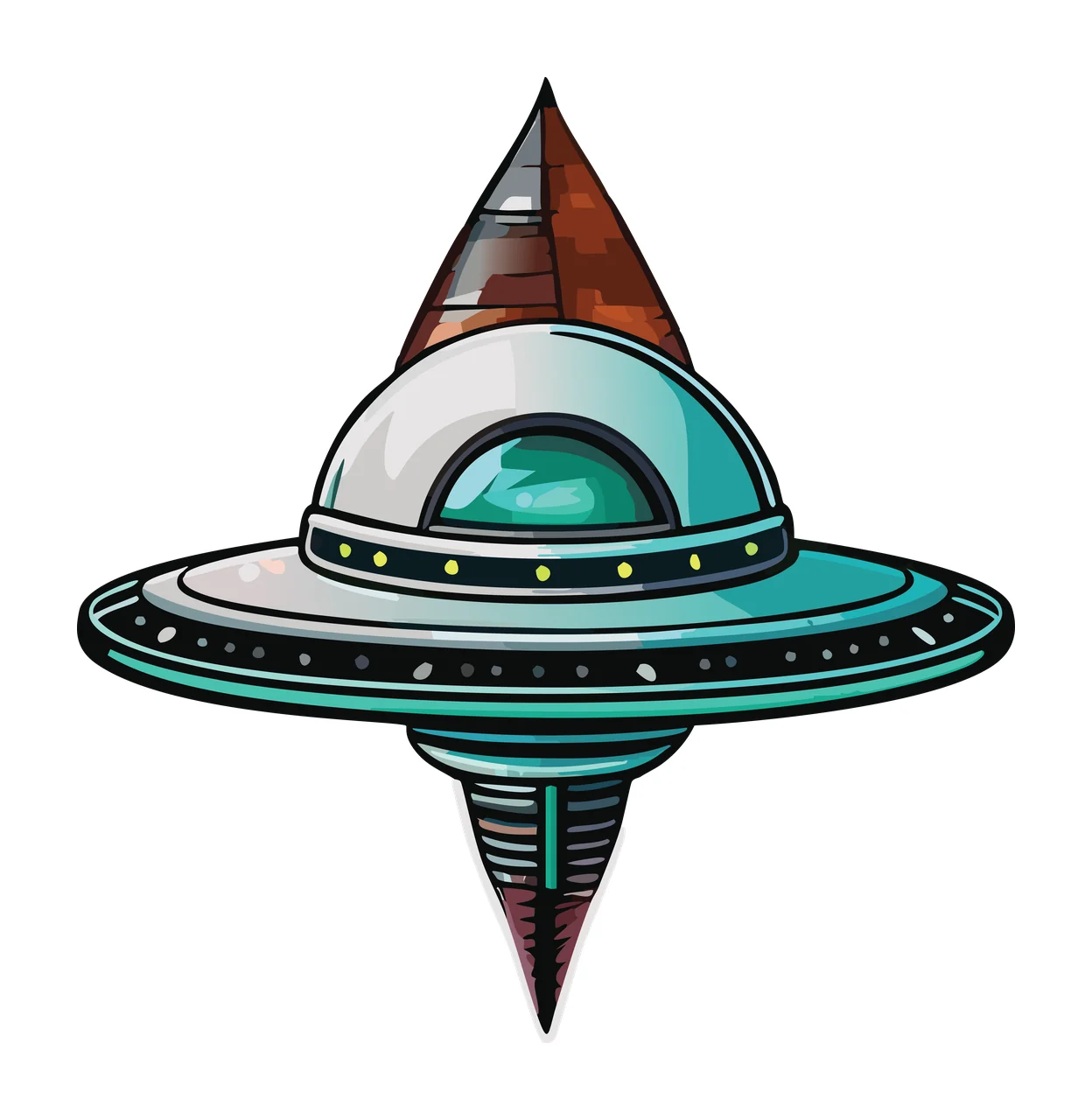 Pointed Witch Hat With Detailed Texture Centered brim point