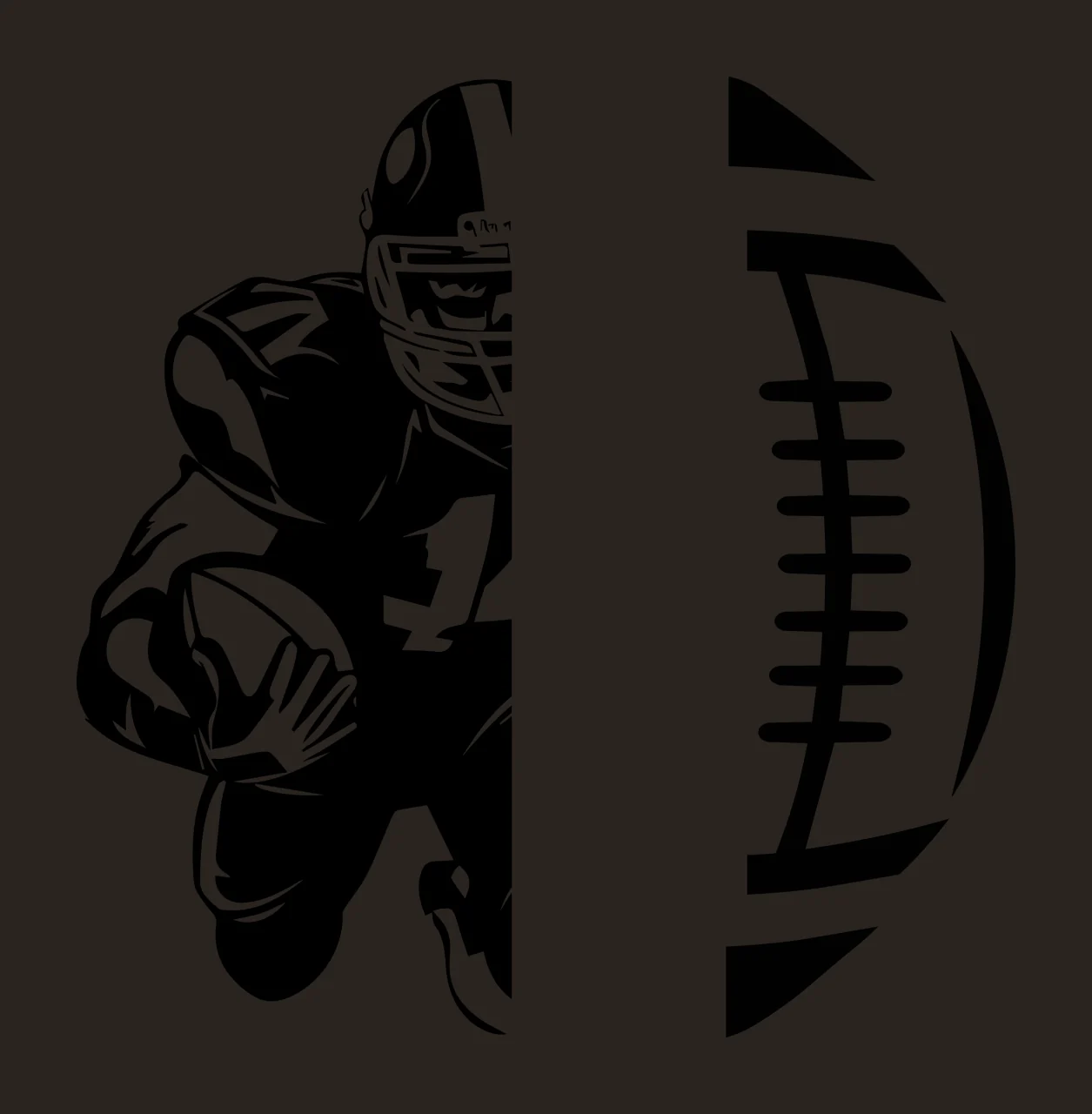 Football Split Composition Black And White player ball running contrast preview thumbnail