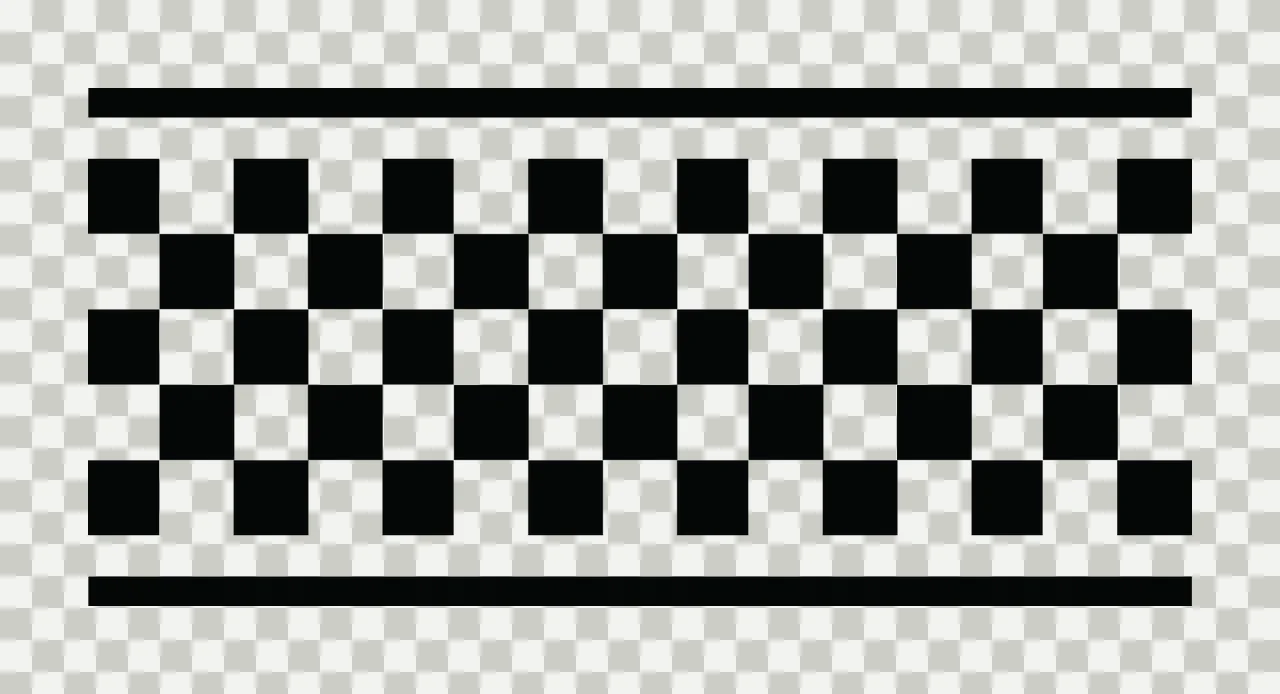 Horizontal Striped Rectangular Banner With Black And White checkers transparency and detail preview thumbnail