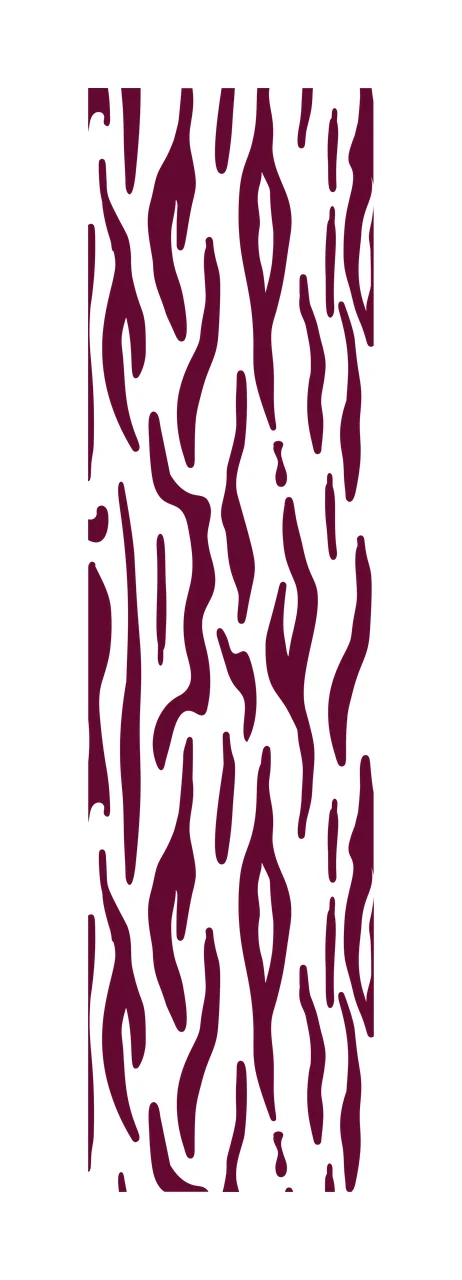 Animal print pattern with irregular shapes elongated stripes vertical strip and deep burgundy in white and maroon