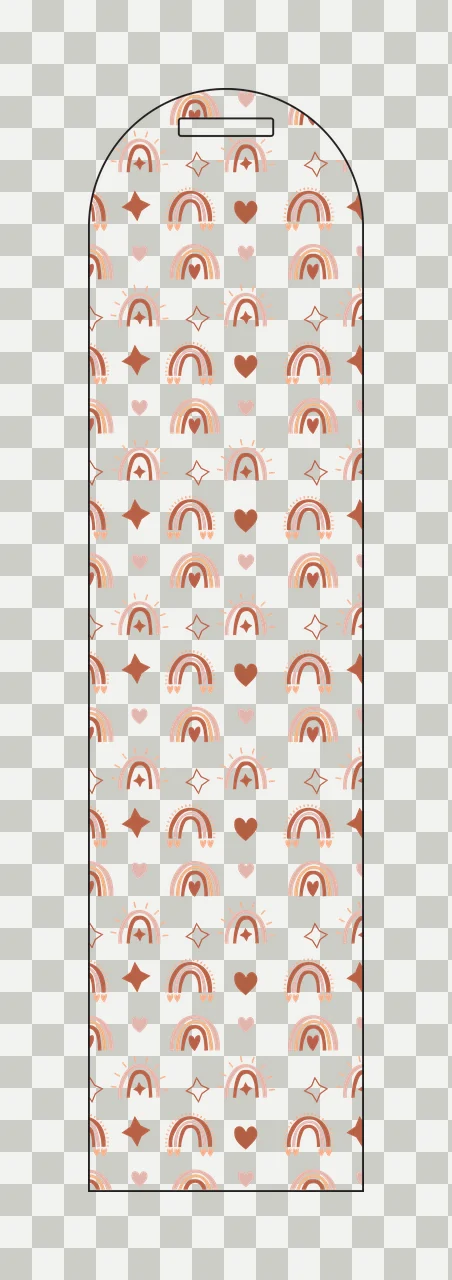 Minimalist Rainbow Pattern With Hearts repeating heart four pointed transparency and detail preview thumbnail