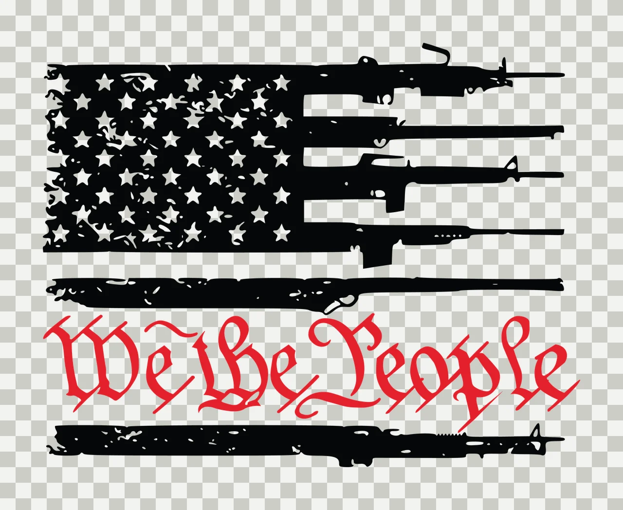 We People Flag A We The People Horizontal stars rifles black transparency and detail preview thumbnail