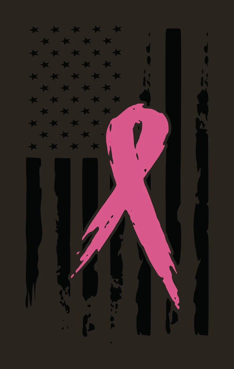 Flag Design With Awareness Ribbon and symbolizing stars stripes contrast preview thumbnail