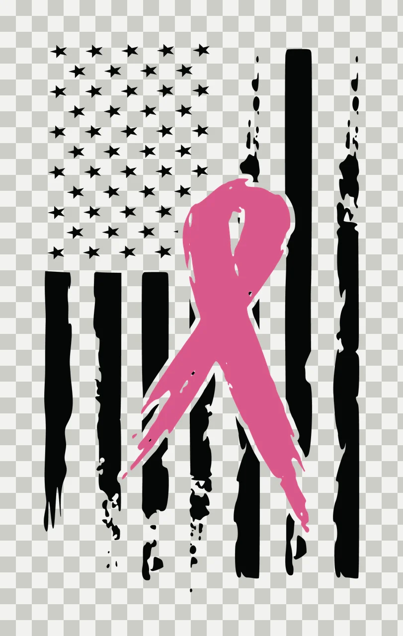 Flag Design With Awareness Ribbon and symbolizing stars stripes transparency and detail preview thumbnail