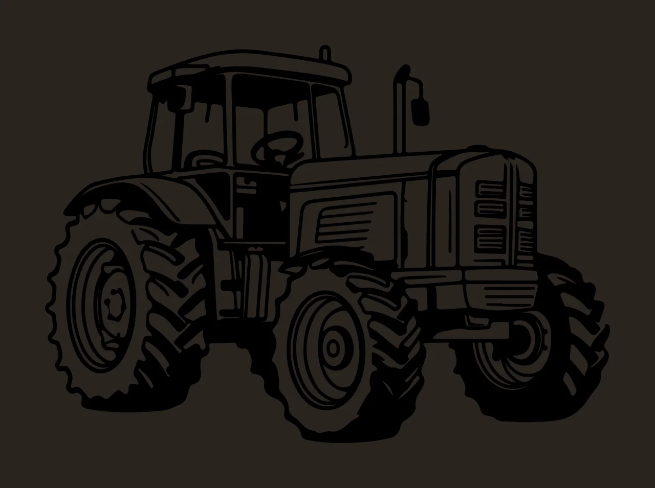 Black And White Farm Tractor Sketch line art agriculture machinery contrast preview thumbnail