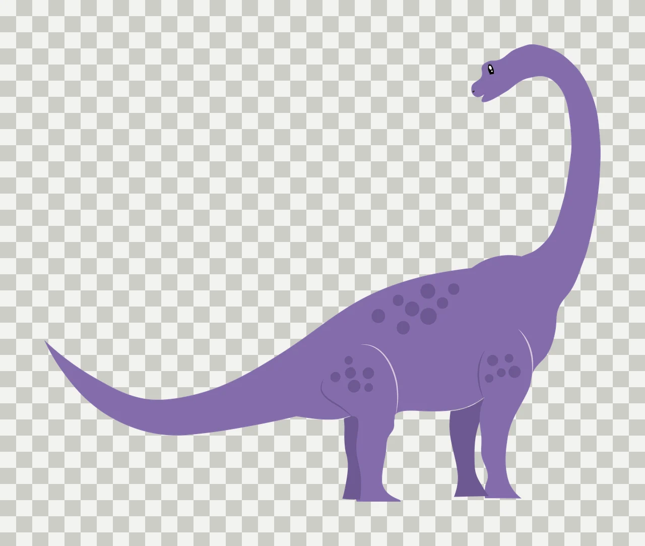 Dinosaur Long Necked Quadrupedal Standing In Side Profile neck transparency and detail preview thumbnail