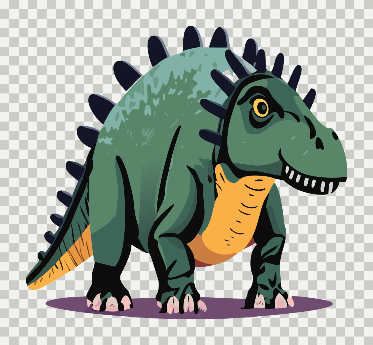 Dinosaur Spiked Back Profile Silhouette spikes black prehistoric transparency and detail preview thumbnail