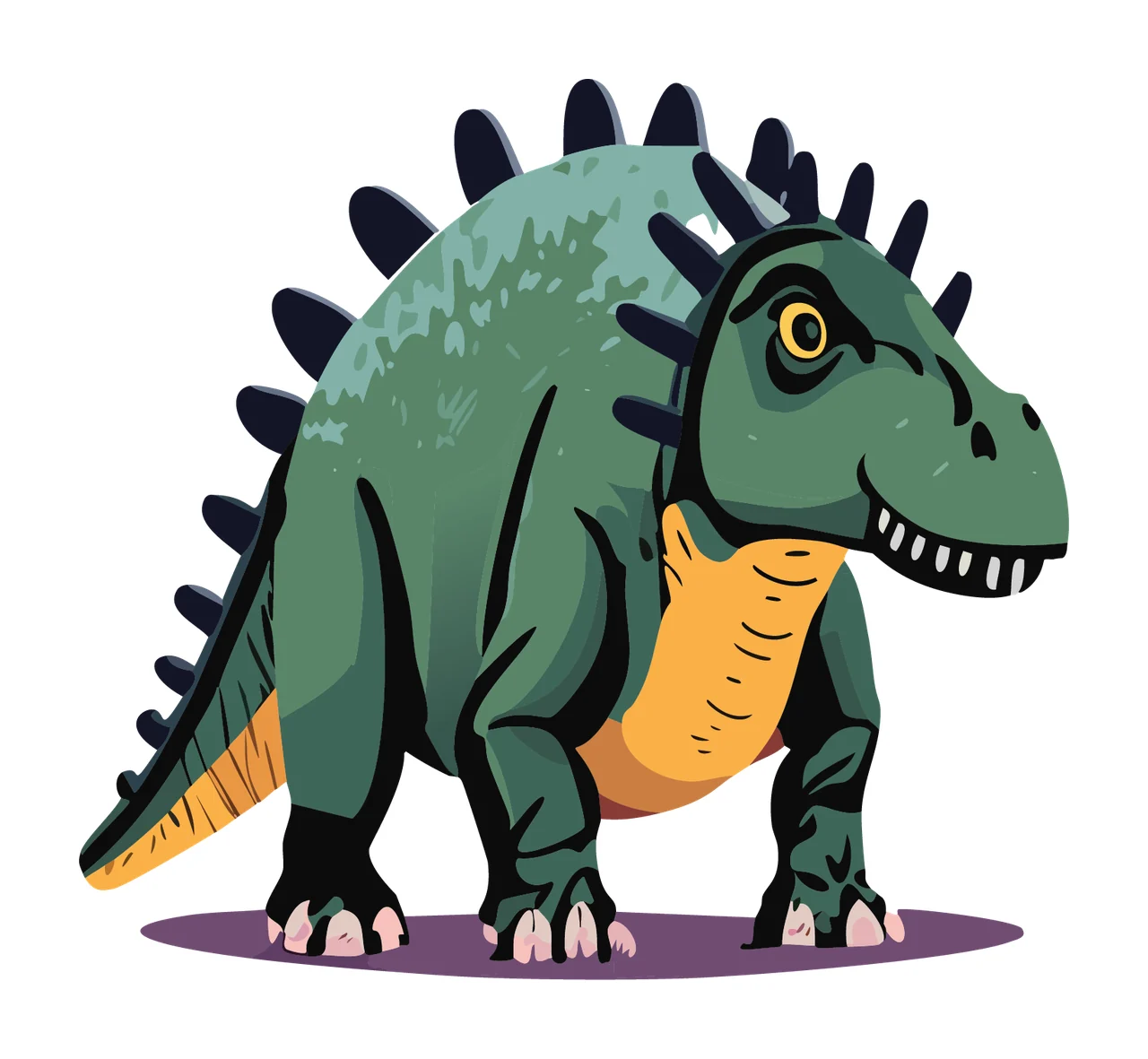 Dinosaur Spiked Back Profile Silhouette spikes black prehistoric