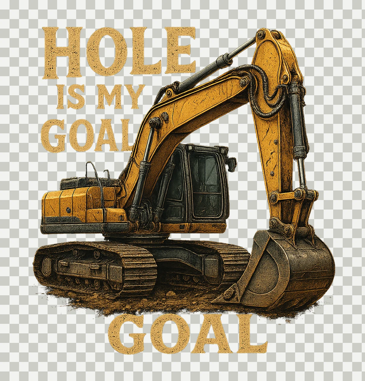 Watercolor Excavator Your Hole Is My Goal Construction transparency and detail preview thumbnail