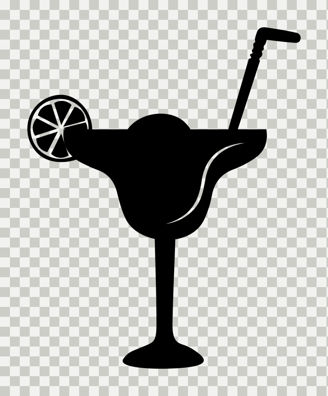 Cocktail Glass Holding With Beverage And Silhouette transparency and detail preview thumbnail