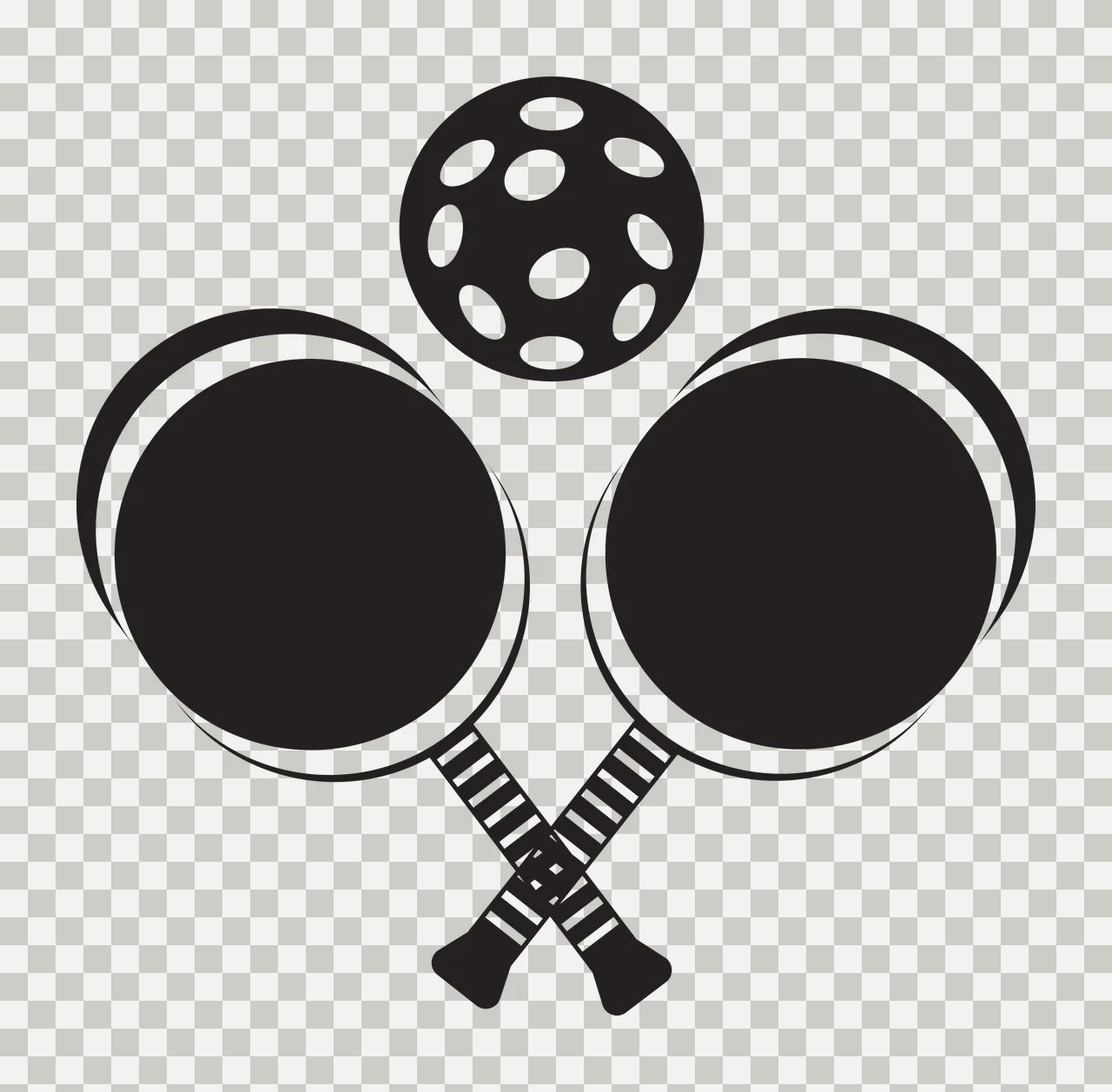 Crossed Paddles With Perforated Round Ball sport equipment transparency and detail preview thumbnail