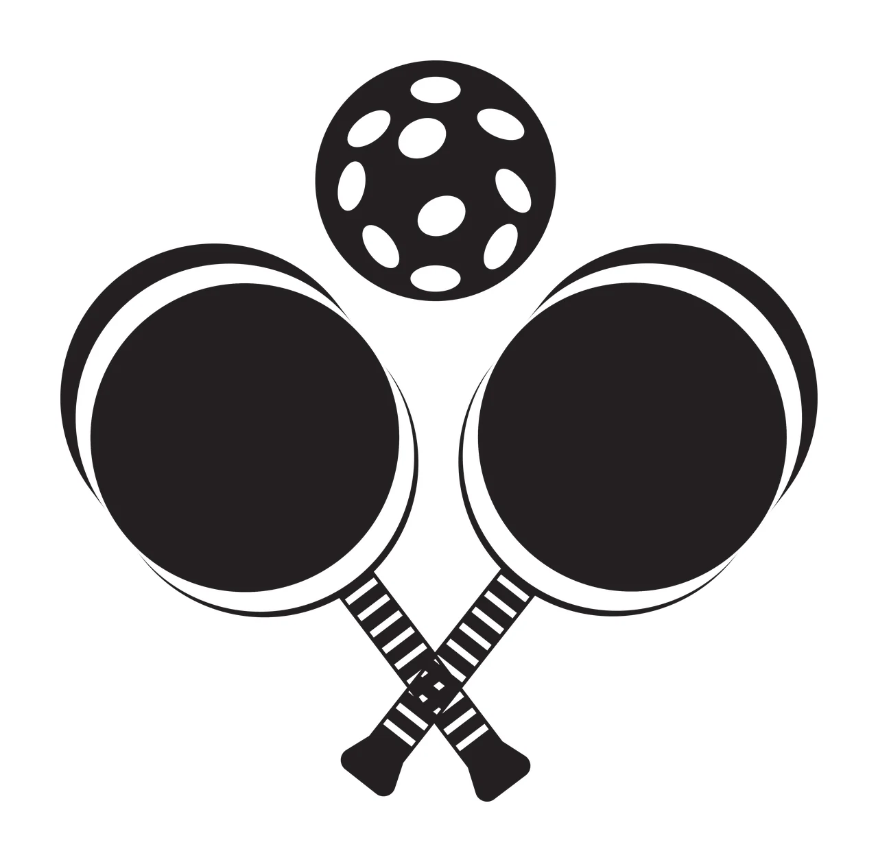 Crossed Paddles With Perforated Round Ball sport equipment