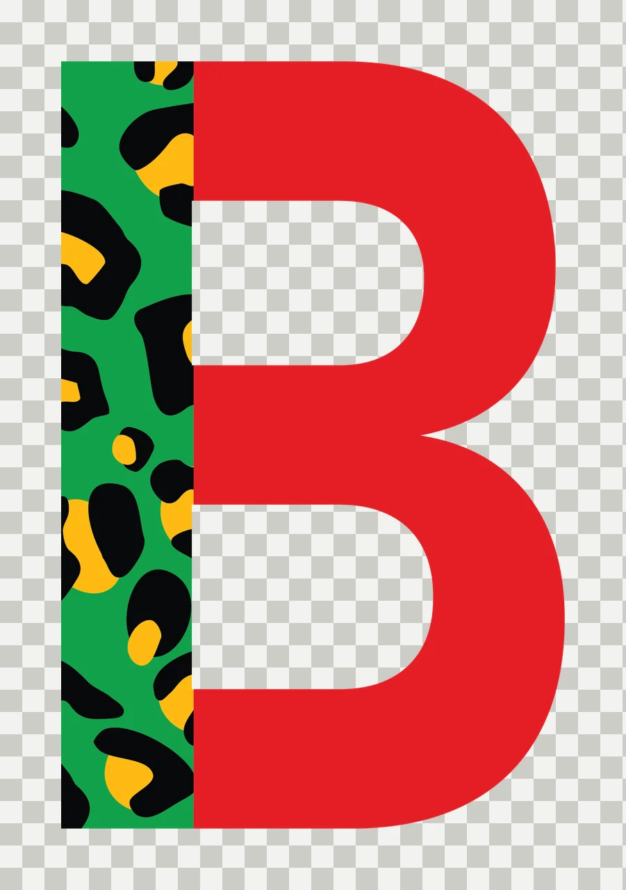 Can Glass Wrap B Letter Leopard Print Split transparency and detail preview thumbnail