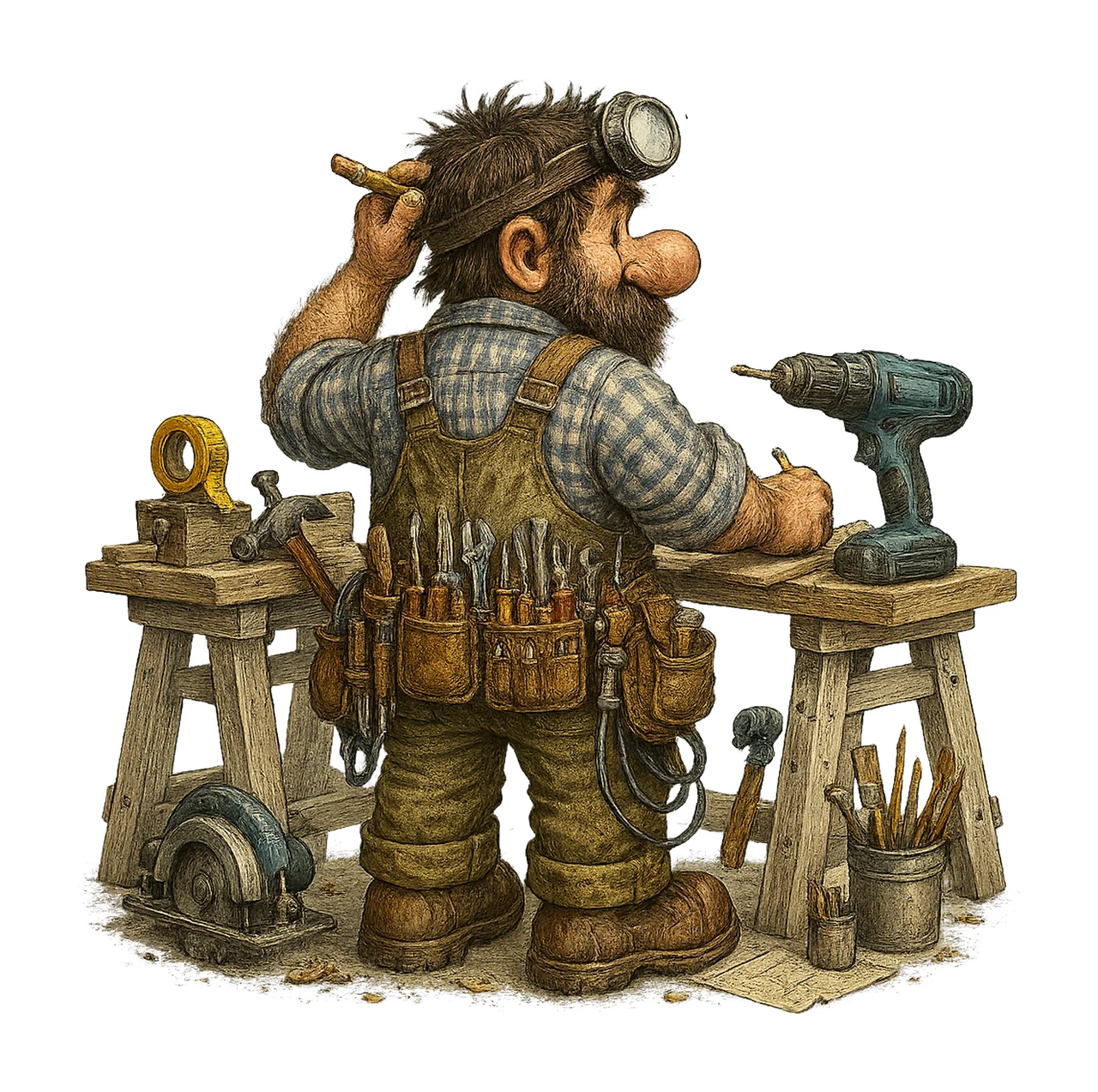 Handyman Artwork Funny Carpenter DIY Worker Fathers Day Gift