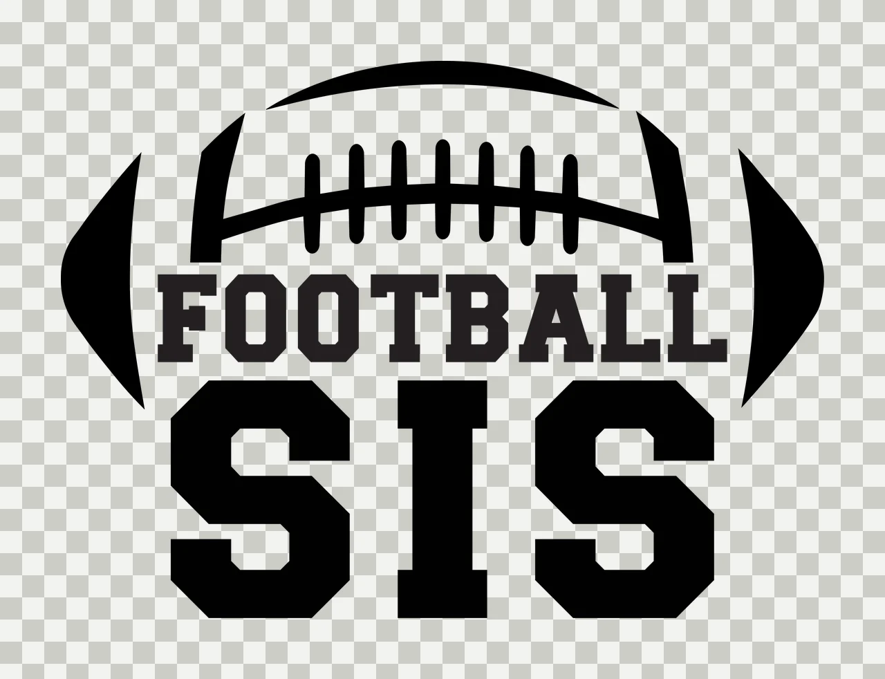 Football Sis American Above The Text In Block graphic silhouette transparency and detail preview thumbnail