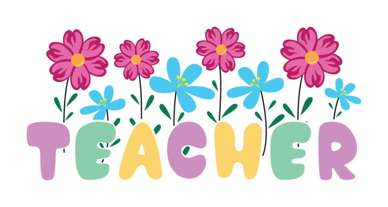 Can Glass Wrap Teacher Text With Flowers Silhouette stalks