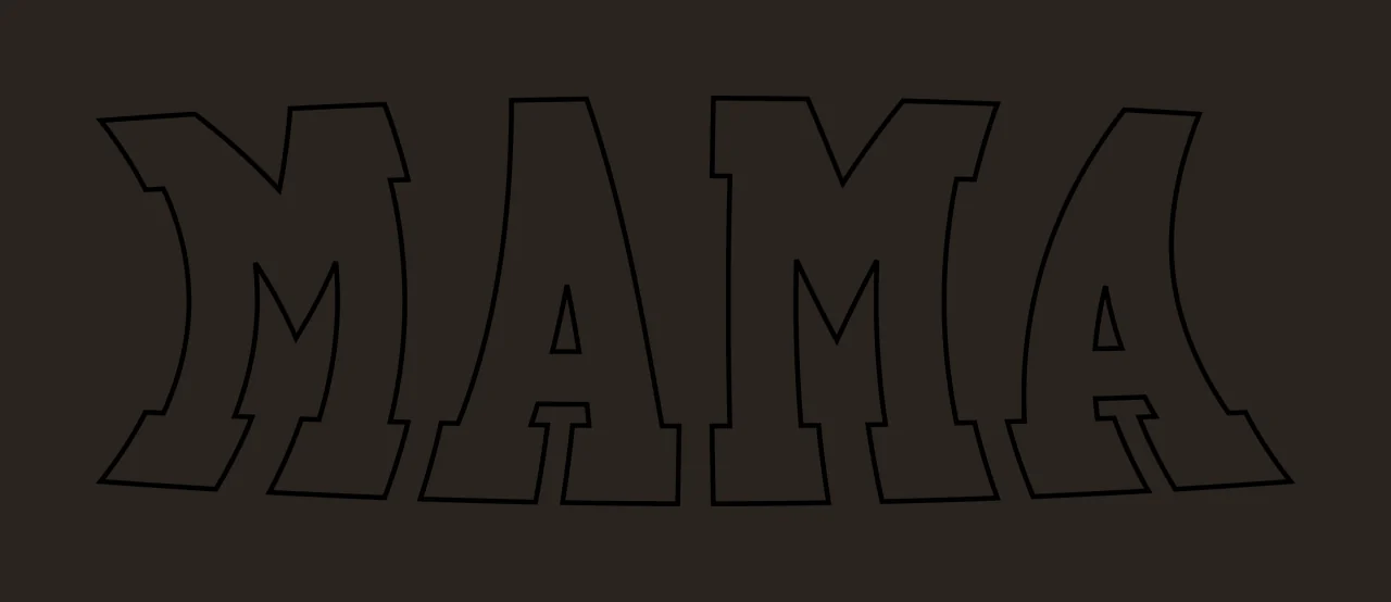 Mama Outlined Bubble Letters Spelling The Word outlines outline contrast preview thumbnail