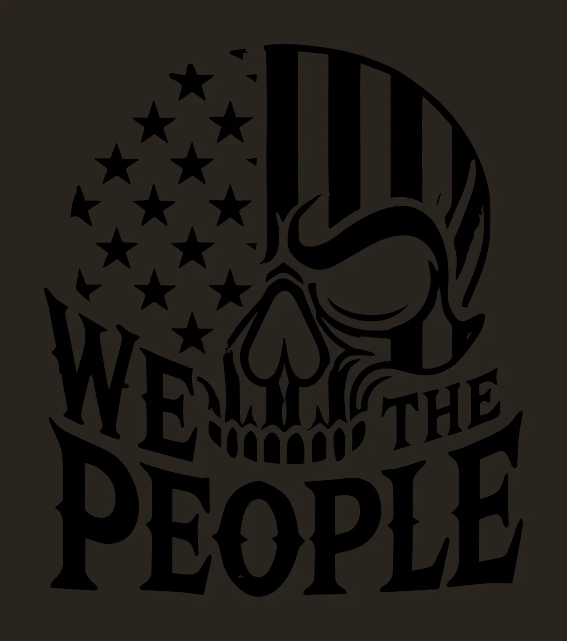We The People Skull Flag Graphic stars stripes black white contrast preview thumbnail