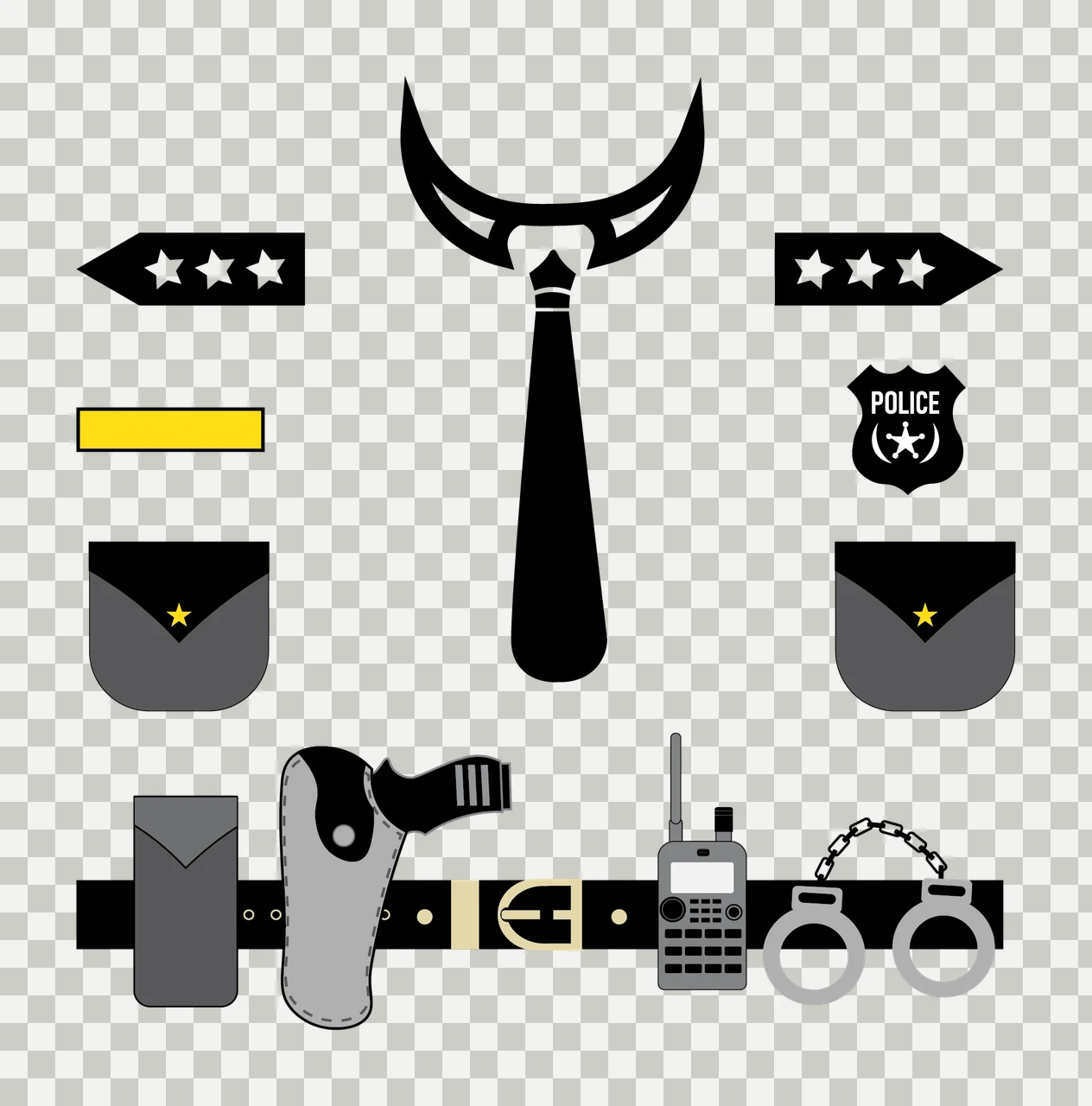 Uniform Accessories Arranged Display With Tie And Shoulder transparency and detail preview thumbnail